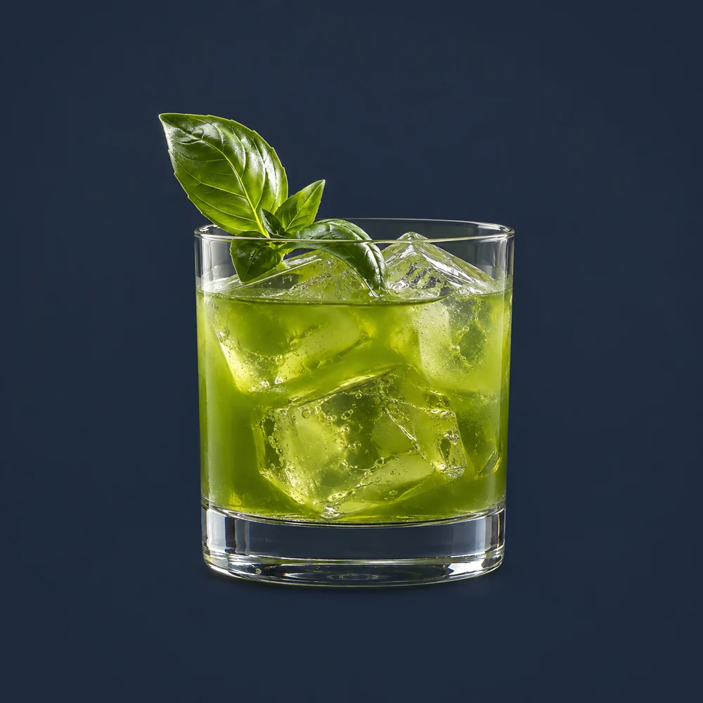 Gin Basil Smash: KI-generierte Illustration