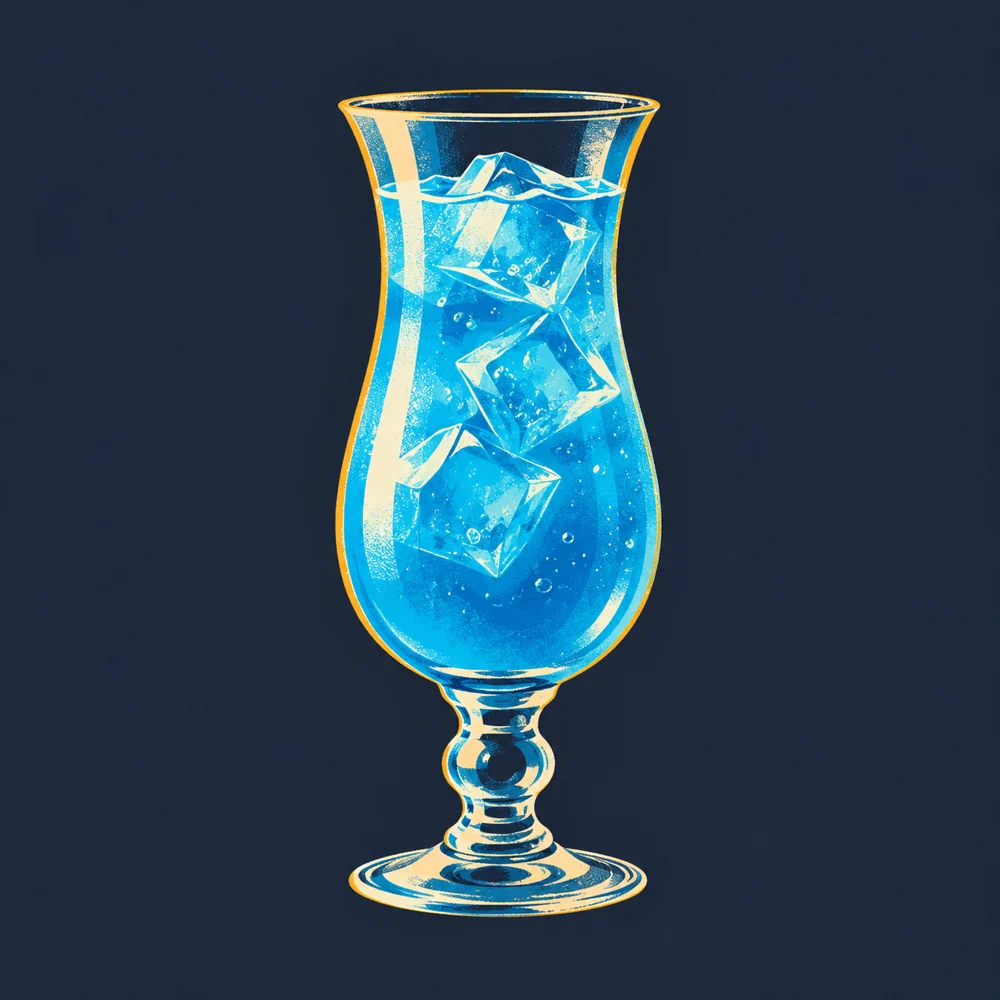 Blue Hawaii: KI-generierte Illustration