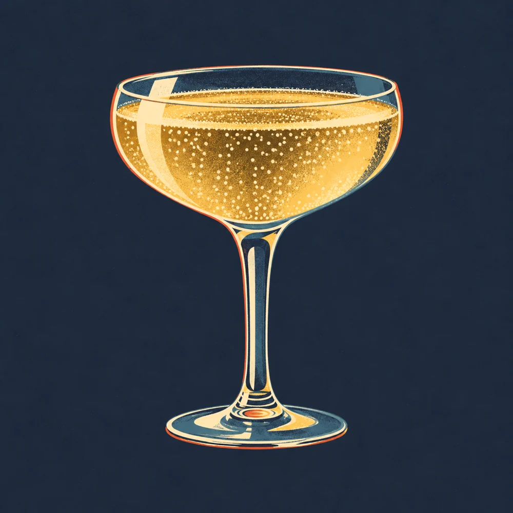 Champagne Cocktail: KI-generierte Illustration