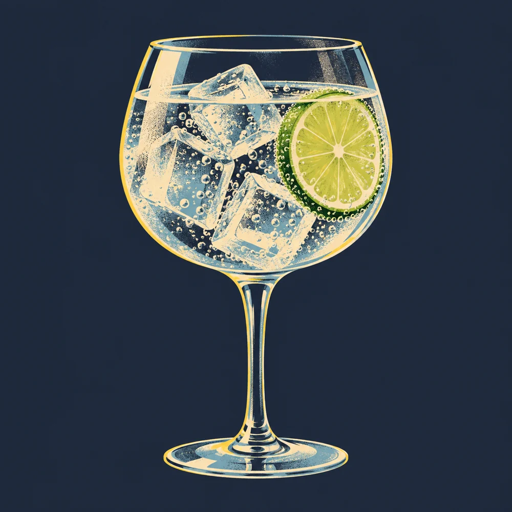 Gin Tonic: KI-generierte Illustration