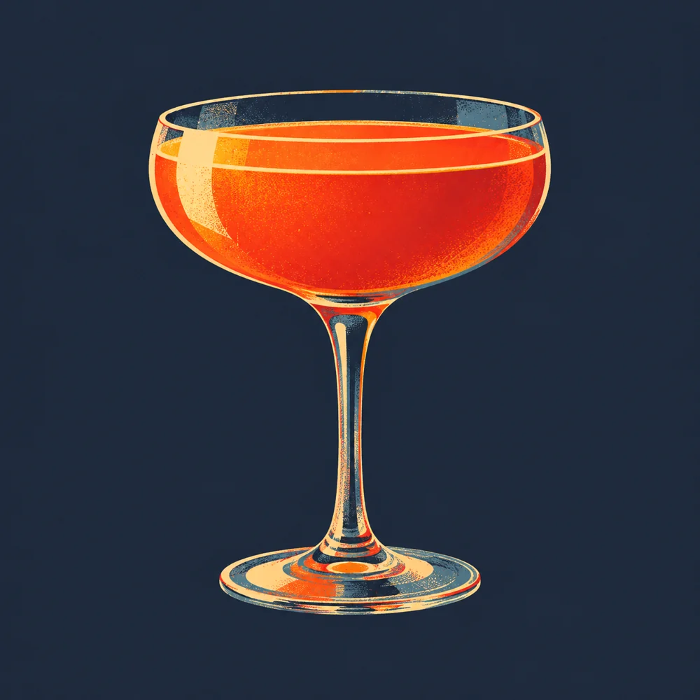 Grenadine Gin Fizz: KI-generierte Illustration