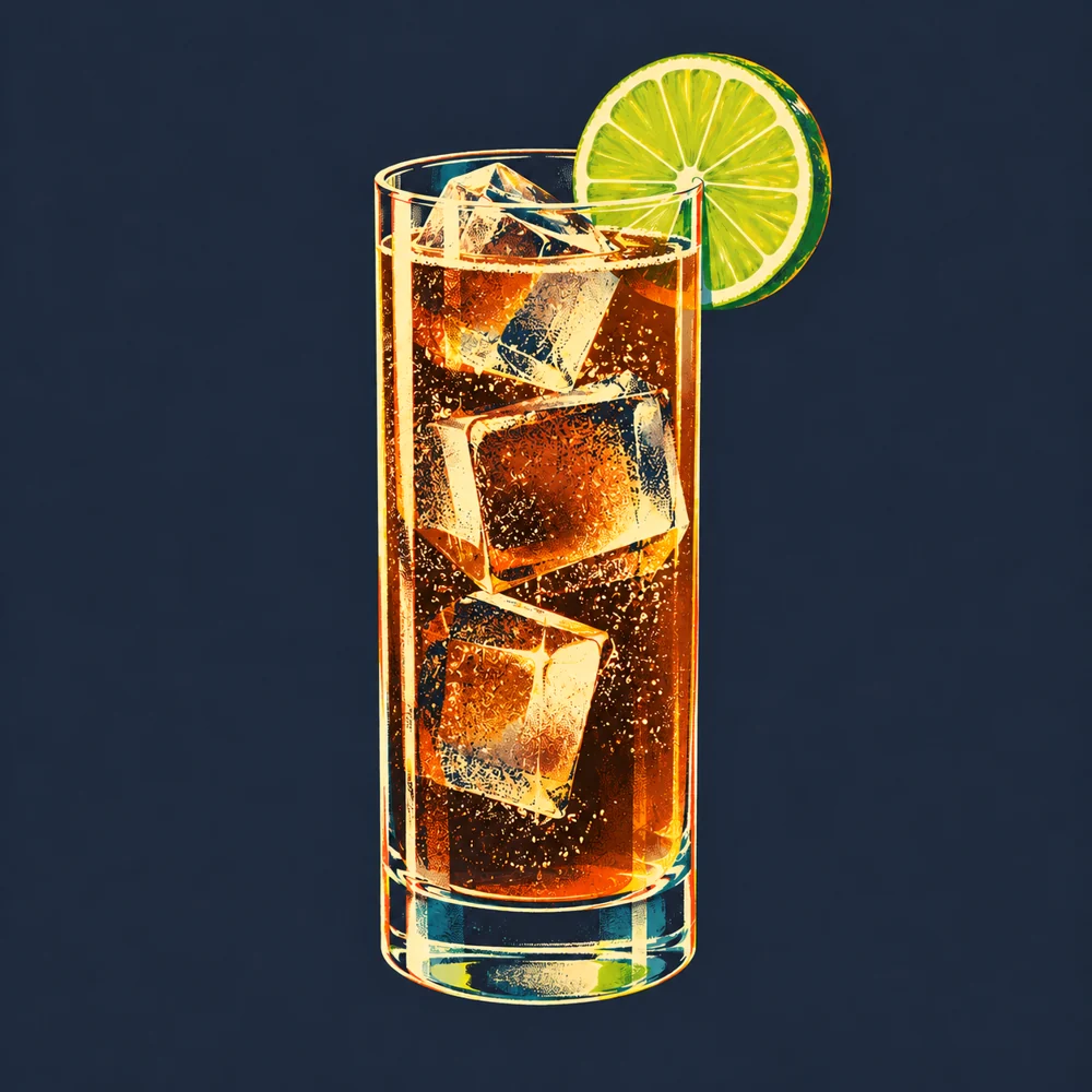 Spiced Rum Cola: KI-generierte Illustration