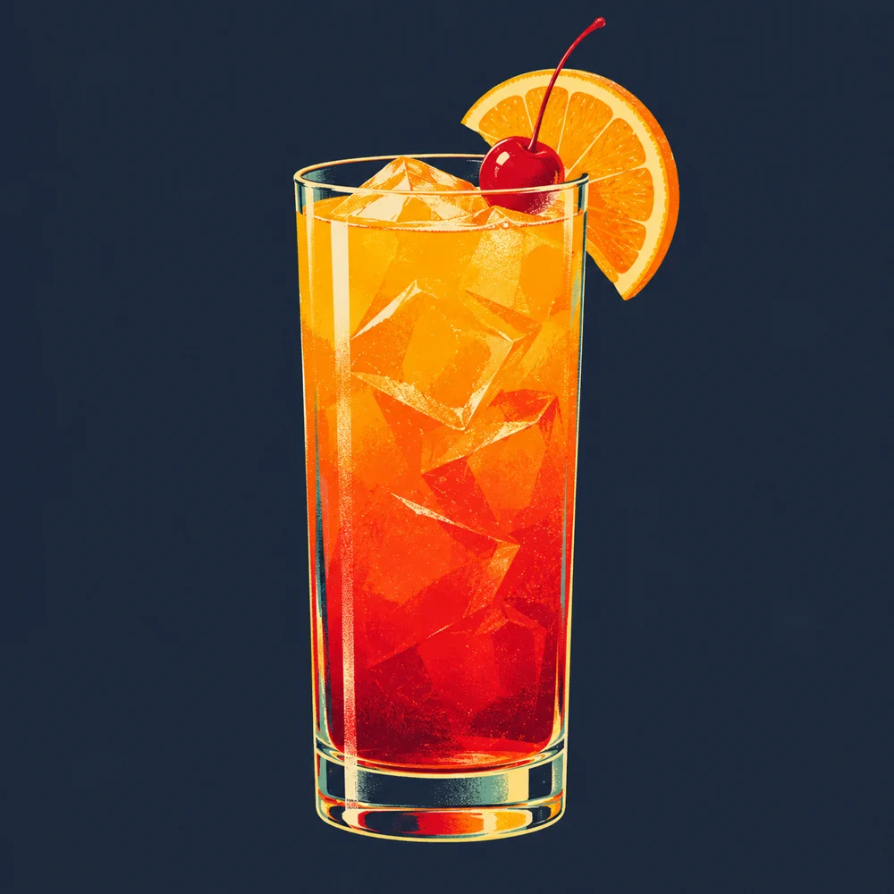 Tequila Sunrise: KI-generierte Illustration