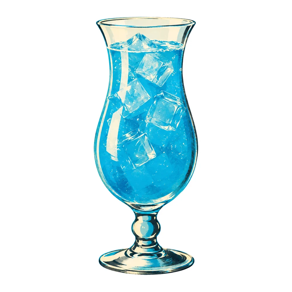 Blue Hawaii: KI-generierte Illustration