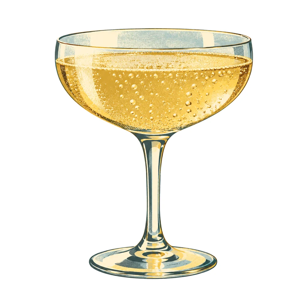 Champagne Cocktail: KI-generierte Illustration