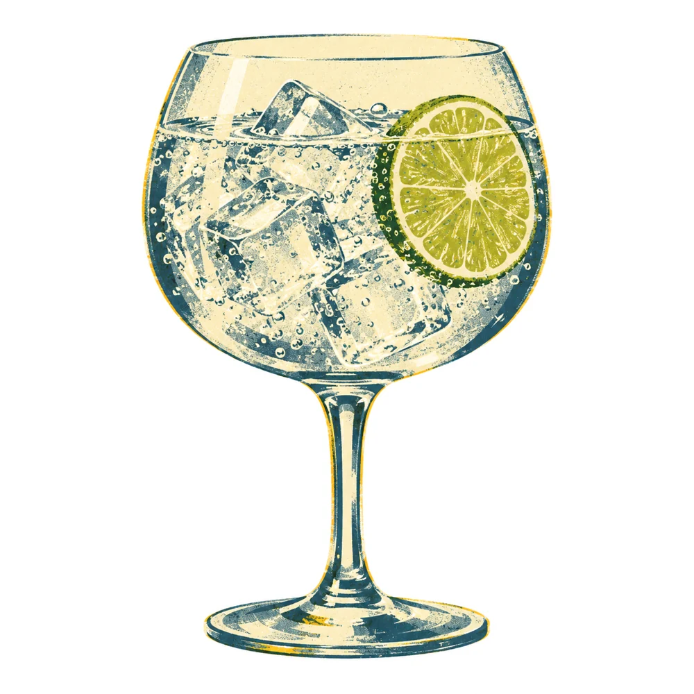 Gin Tonic: KI-generierte Illustration