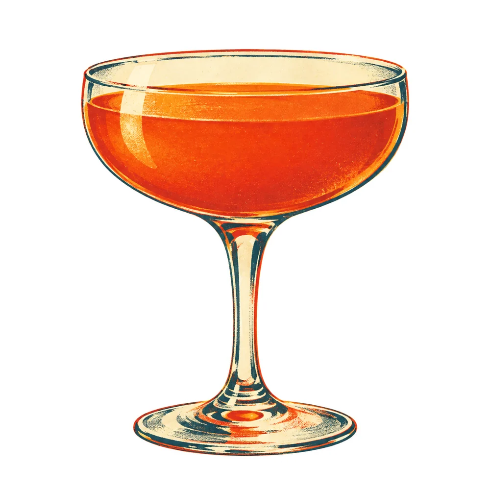 Grenadine Gin Fizz: KI-generierte Illustration