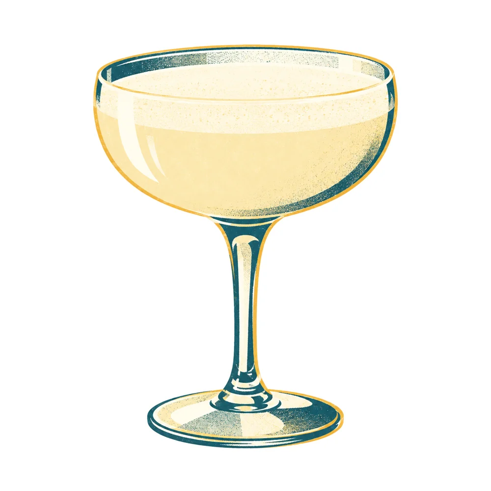 Sloe Gin Fizz: KI-generierte Illustration