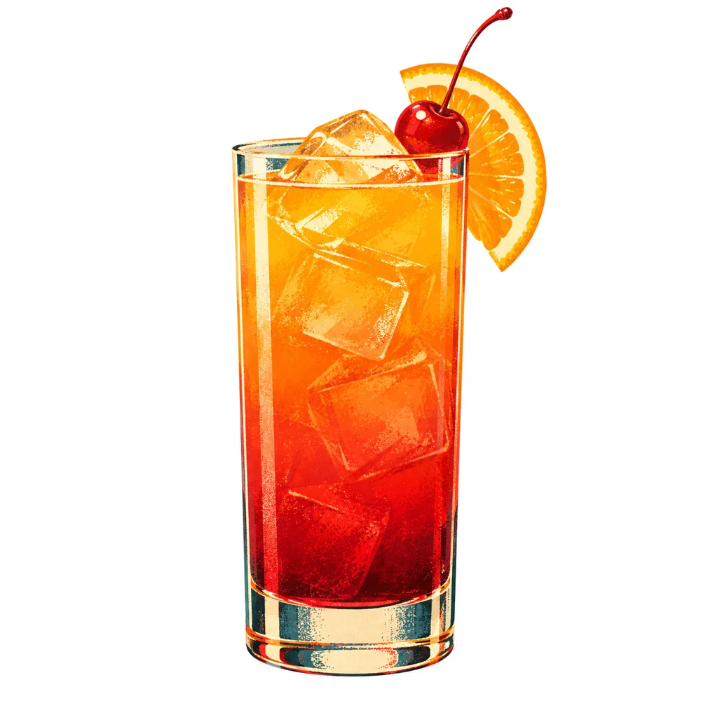 Tequila Sunrise: KI-generierte Illustration